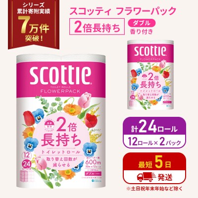 トイレットペーパー ダブル 2倍長持ち 24R (12R×2P)  [No.5704-1139]