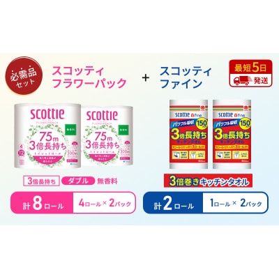キッチンペーパー+トイレットペーパー無香料2P[No.5704-1760]