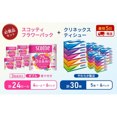ティッシュ+トイレットペーパー6P   [No.5704-1780]