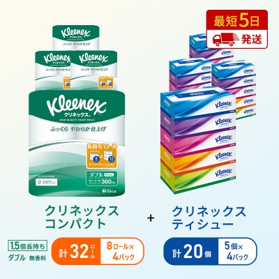 ティッシュ+トイレットペーパー無香料4P[No.5704-1790]