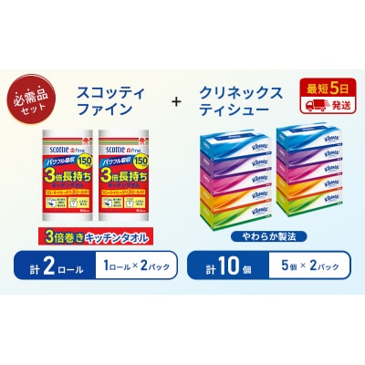 ティッシュ+キッチンペーパー2P[No.5704-1798]