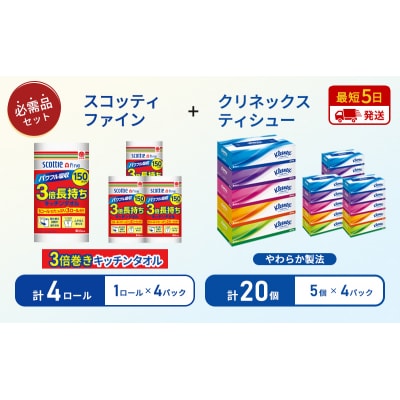 ティッシュ+キッチンペーパー4P[No.5704-1800]