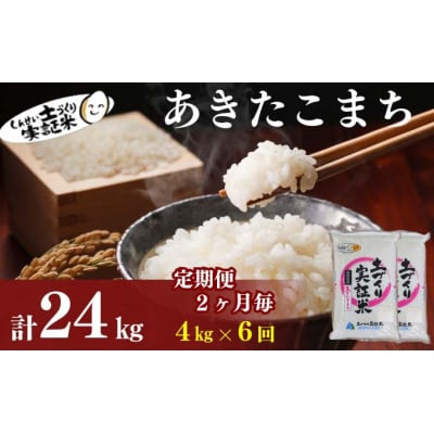 隔月定期便6回 秋田県産 あきたこまち 4kg 計24kg 令和7年産[No.5934-0806]