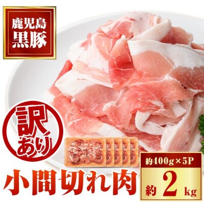 【訳あり】かごしま黒豚小間切れ肉ミックス(2kg・400g×5パック)　A02041