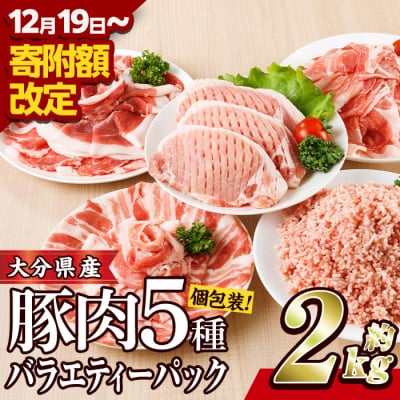 豚肉 バラエティーパック(合計2kg・5種)
