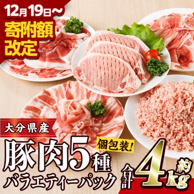 豚肉 バラエティーパック(合計4kg・5種)
