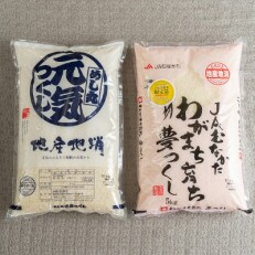 果物屋さんが選んだ米食べ比べ「夢つくし&元気つくし」5kg×2袋(須恵町)