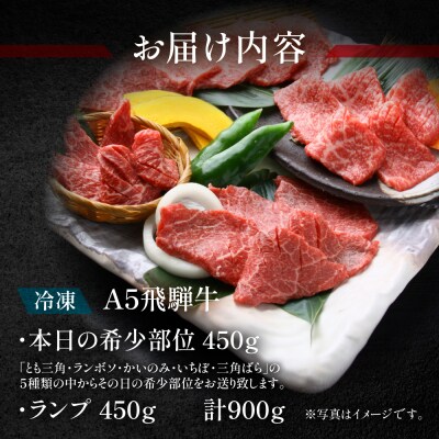 冷凍 飛騨牛本日の希少部位・ランプ焼肉セット　各450g【11-26】