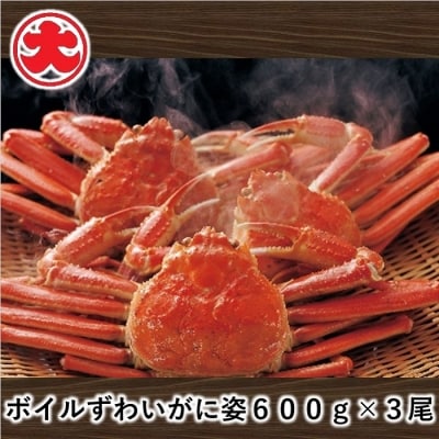 【12/31決済分まで1月配送】ボイルずわいがに姿600g×3尾 F-01008