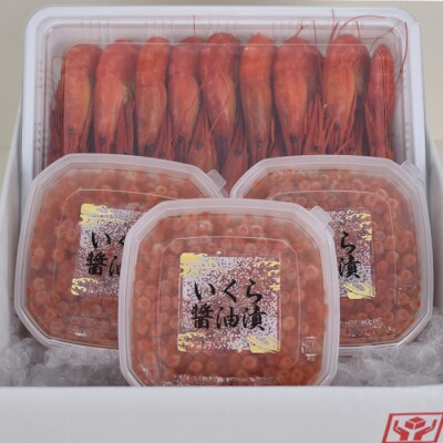 【12/31決済分まで1月配送】いくら醤油漬け300g・北海しまえび500g B-24010