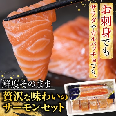 【12/31決済分まで1月配送】お刺身サーモン2.5kg、スモークサーモン2kg D-09017