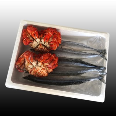 【12/31決済分まで1月配送】【北海道根室産】花咲かに2尾・冷凍さんま5尾セット A-36004