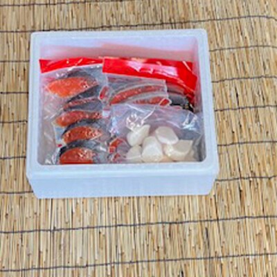【12/31決済分まで1月配送】甘塩紅鮭5切×6P・ほたて貝柱200g×1Pセット B-76003