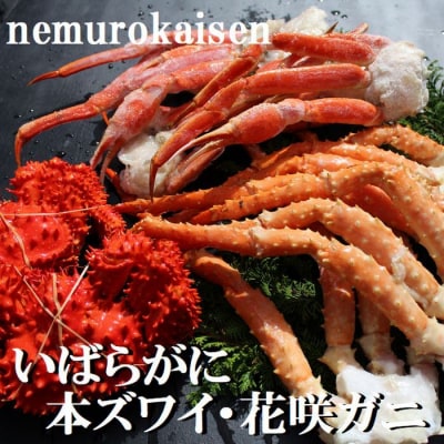【12/31決済分まで1月配送】いばらがに・本ズワイガニ・花咲ガニ(3kg前後) E-57002