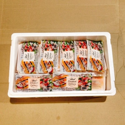 【12/31決済分まで1月配送】サーモン4～8P&塩サーモンハラス220g×18P F-09024