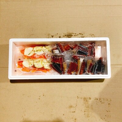 【12/31決済分まで1月配送】サーモンカプレーゼ4～7P&鮭とば100g×5P F-09030