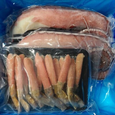 【12/31決済分まで1月配送】真だこ800g～1.2kg×2本、本ズワイ500g D-57035