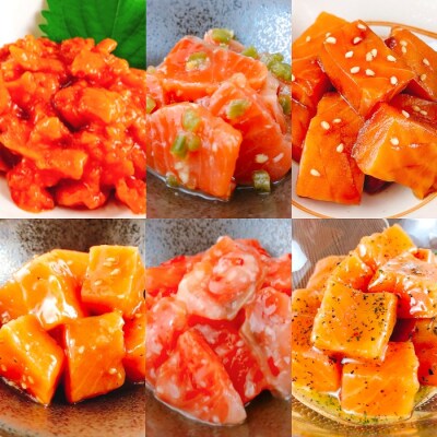 【12/31決済分まで1月配送】おつまみ刺身サーモン6種セット(6種計6個) A-09152