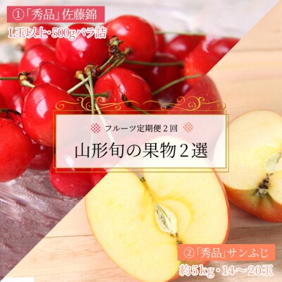 【2026年発送】【定期便2回】山形旬の果物2選(佐藤錦/りんご)_H181(R8)