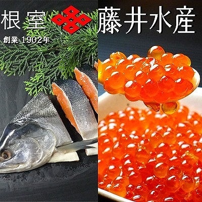 【12/31決済分まで1月配送】紅鮭半身姿切り600g・いくら醤油漬け50g A-42135