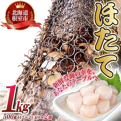 【12/31決済分まで1月中配送】 ほたて貝柱500g×2P(計1kg) A-45001