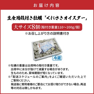 牡蠣 生食用 くにさきオイスター 大サイズ8個(殻付き重量110～200g/個)_2360R