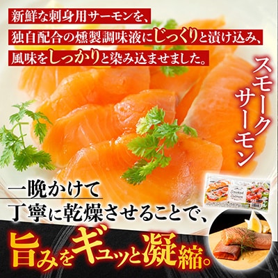 【12/31決済分まで1月配送】スモークサーモン&サーモンハラミ燻製焼各500g A-09094