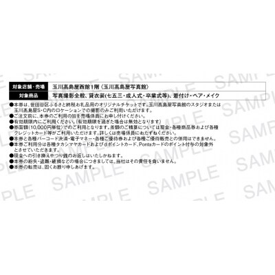 玉川高島屋写真館チケット(10,000円分)【高島屋選定品】