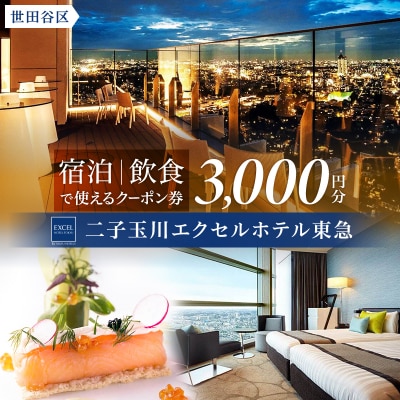 二子玉川エクセルホテル東急限定 3,000円 宿泊クーポン券(ふるさとチケット)