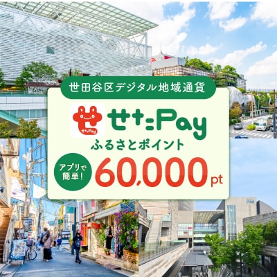 世田谷区 地域限定通貨「せたがやPay」 ふるさとポイント60,000pt(1pt=1円)