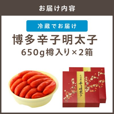 博多辛子明太子650g樽入り×2箱(博多伝統の味)【うめ屋】_HA0014