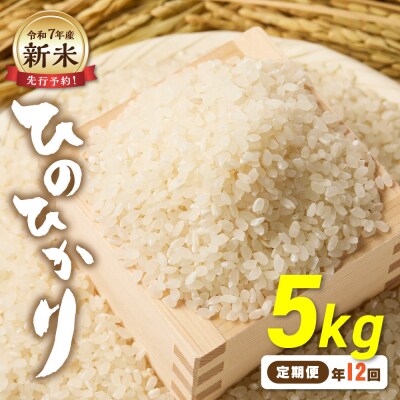 令和7年産 新米先行予約!【定期便/年12回】ひのひかり5kg【ほたるの里】_HB0197