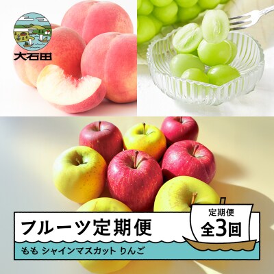 【先行予約】 フルーツ定期便 全3回 もも ぶどう りんご ns-fthsr3-s