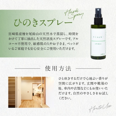 都農町製造『ひのきスプレー(100ml×2)』計2本 檜 香り 天然 リラックス_T058-005