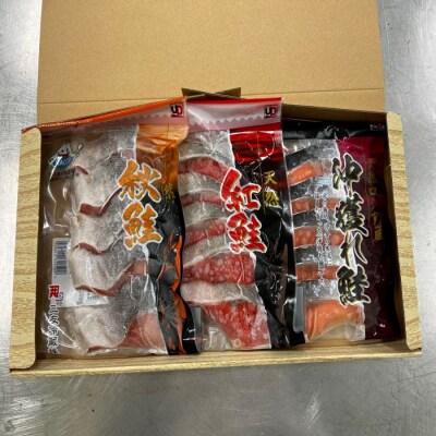 紅鮭・秋鮭・沖獲れ鮭切身セット A-41004