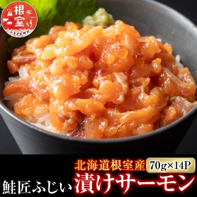 【北海道根室産】＜鮭匠ふじい＞漬けサーモン丼の具14P B-42026
