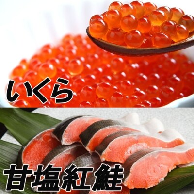 甘塩紅鮭5切×5P、いくら醤油漬け100g×3P F-70003
