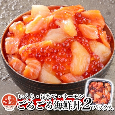 いくら・ほたて・サーモンのごろごろ海鮮丼×2P G-81003