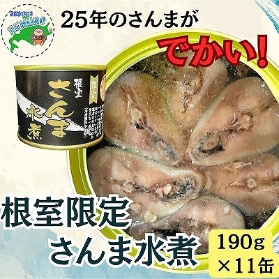 【北海道根室産】さんま水煮11缶 F-78012