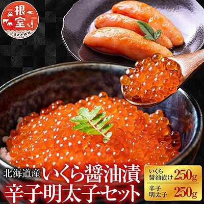【北海道根室産】いくら250g・辛子明太子250g C-42069