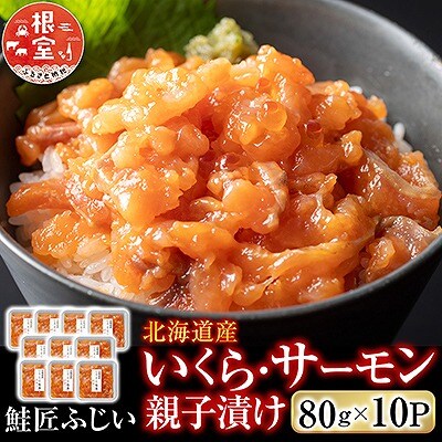 いくら・サーモン親子漬け80g×10P(小分け) B-42102