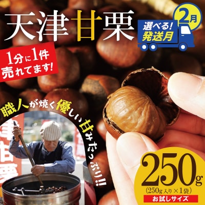 【選べる発送月:2月】お試し この道50年の職人が焼く「天津甘栗」250g H045-078_Feb