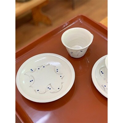 数珠玉文　コーヒーカップ2客セット