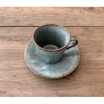 ソーサー付きコーヒーカップセット(みかん灰)