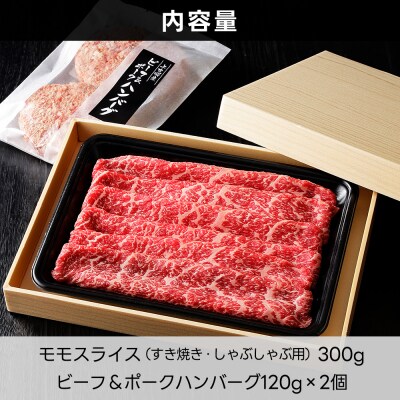 十勝ナイタイ和牛 モモスライスとハンバーグセット 計540g 北海道産 5・4等級黒毛和牛