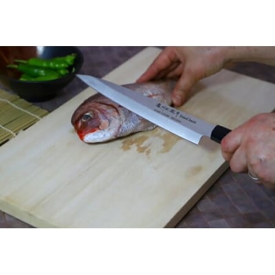 【濃州正宗作】 左利き用 出刃・刺身和包丁セット 