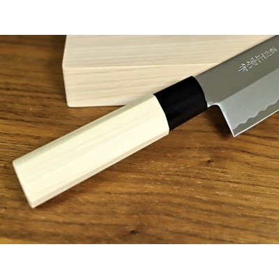 H15-20 濃州正宗作 鋼和包丁 三徳包丁(専用砥石+研ぎ方DVD付き