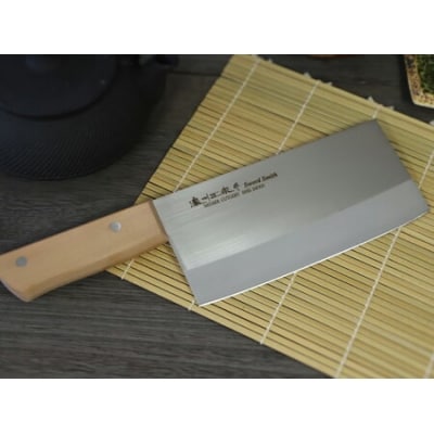 濃州正宗作　天然木柄　中華包丁　H12-25