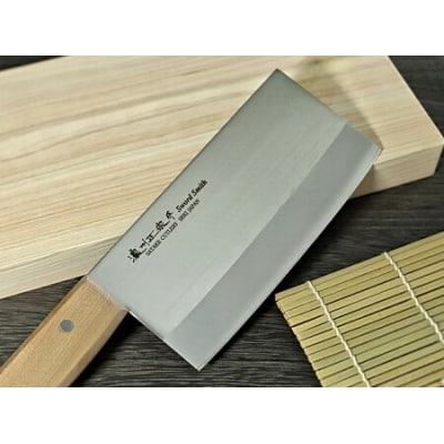 濃州正宗作　天然木柄　中華包丁　H12-25