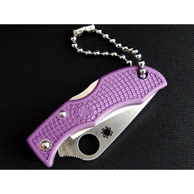 H20-24 【スパイダルコ】レディバグ3 パープル 直刃(折りたたみミニナイフ)